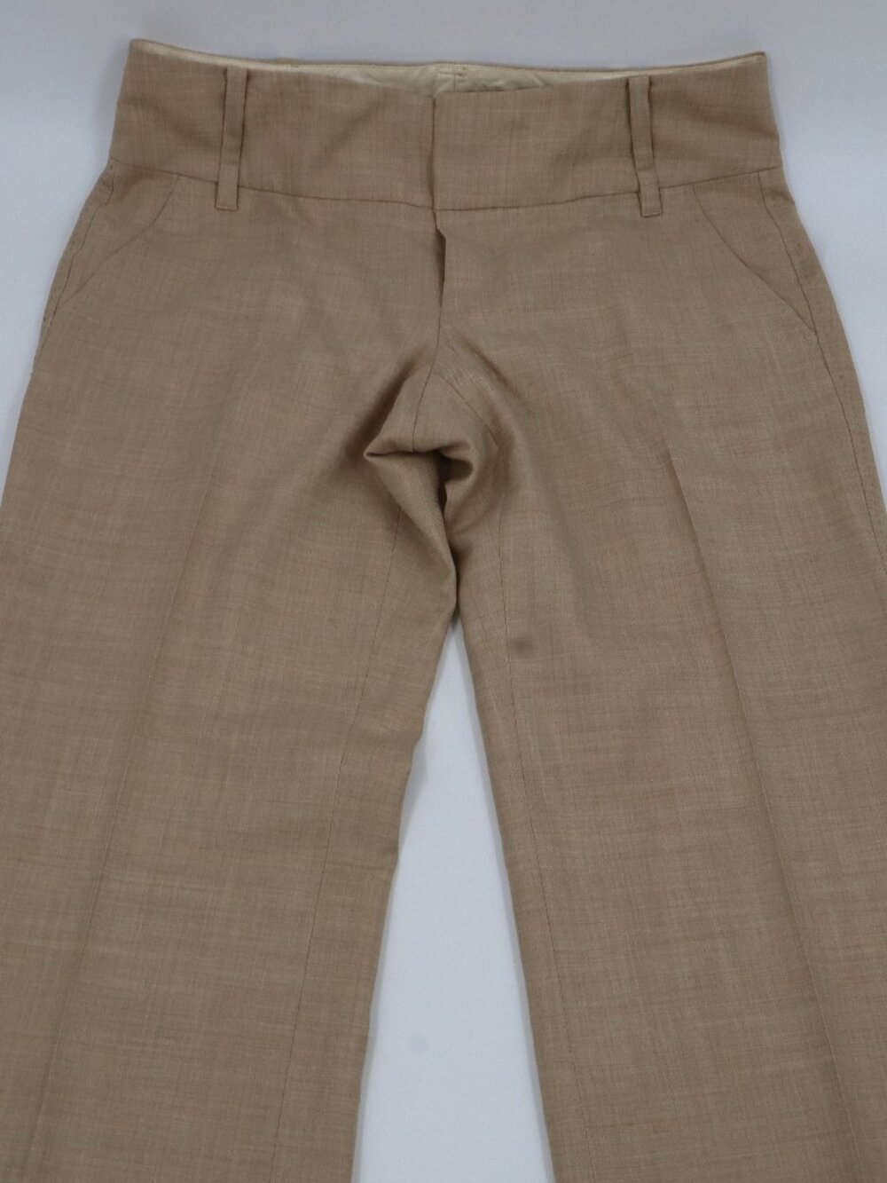 Banana Republic Dress Pants Women 6 Tan Wide Leg Low Rise Professional Trousers‎